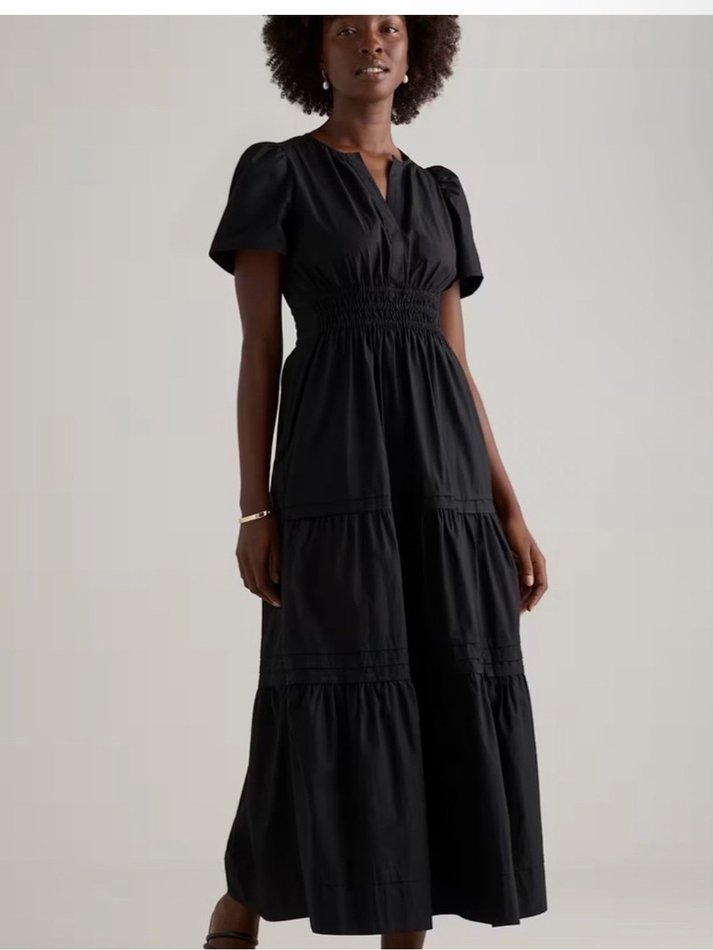 Quince Cotton Poplin Black Maxi Dress - Women 2x